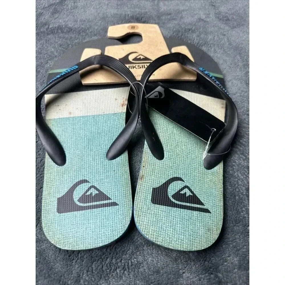 Quiksilver Men’s Molokai Sunset Flip Flop Black Sandals Size 8